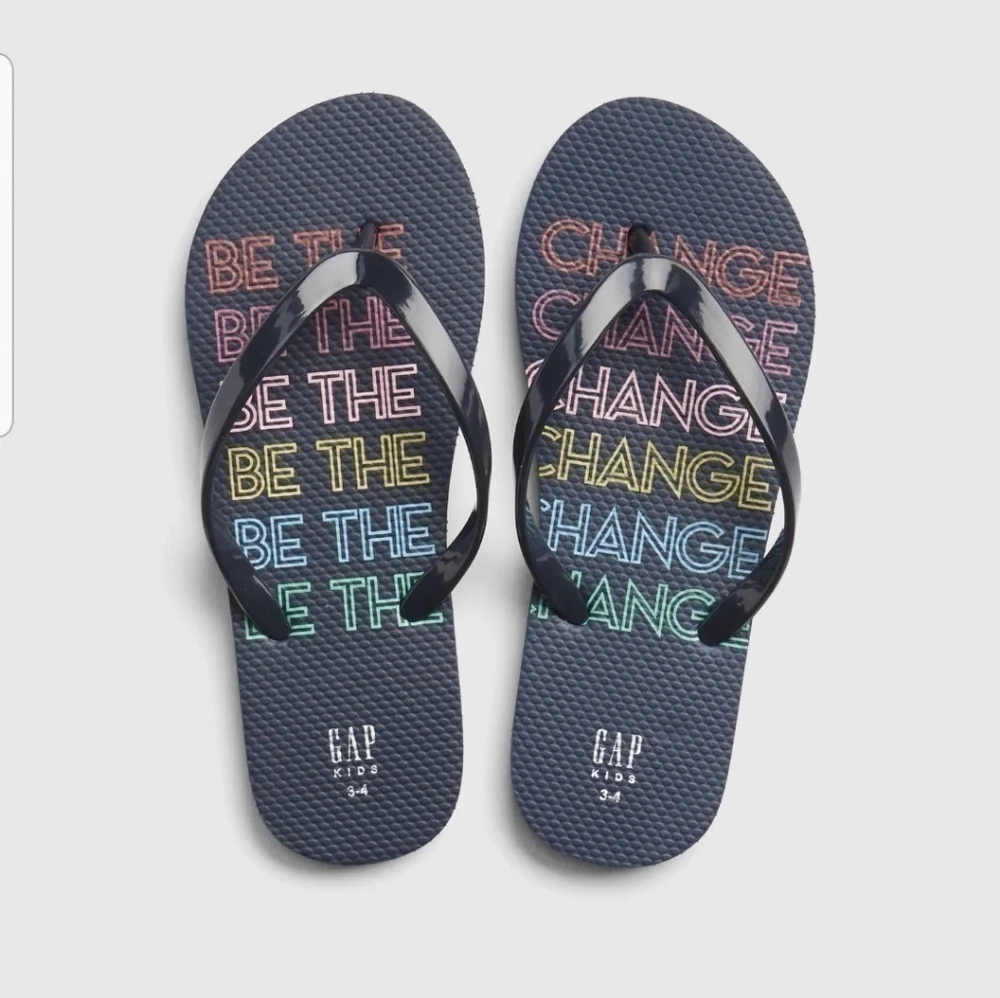 GAP Kids Be The Change Flip Flops NWT